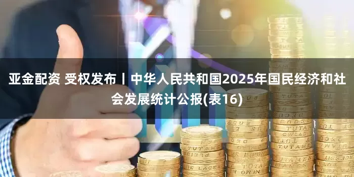 亚金配资 受权发布丨中华人民共和国2025年国民经济和社会发展统计公报(表16)